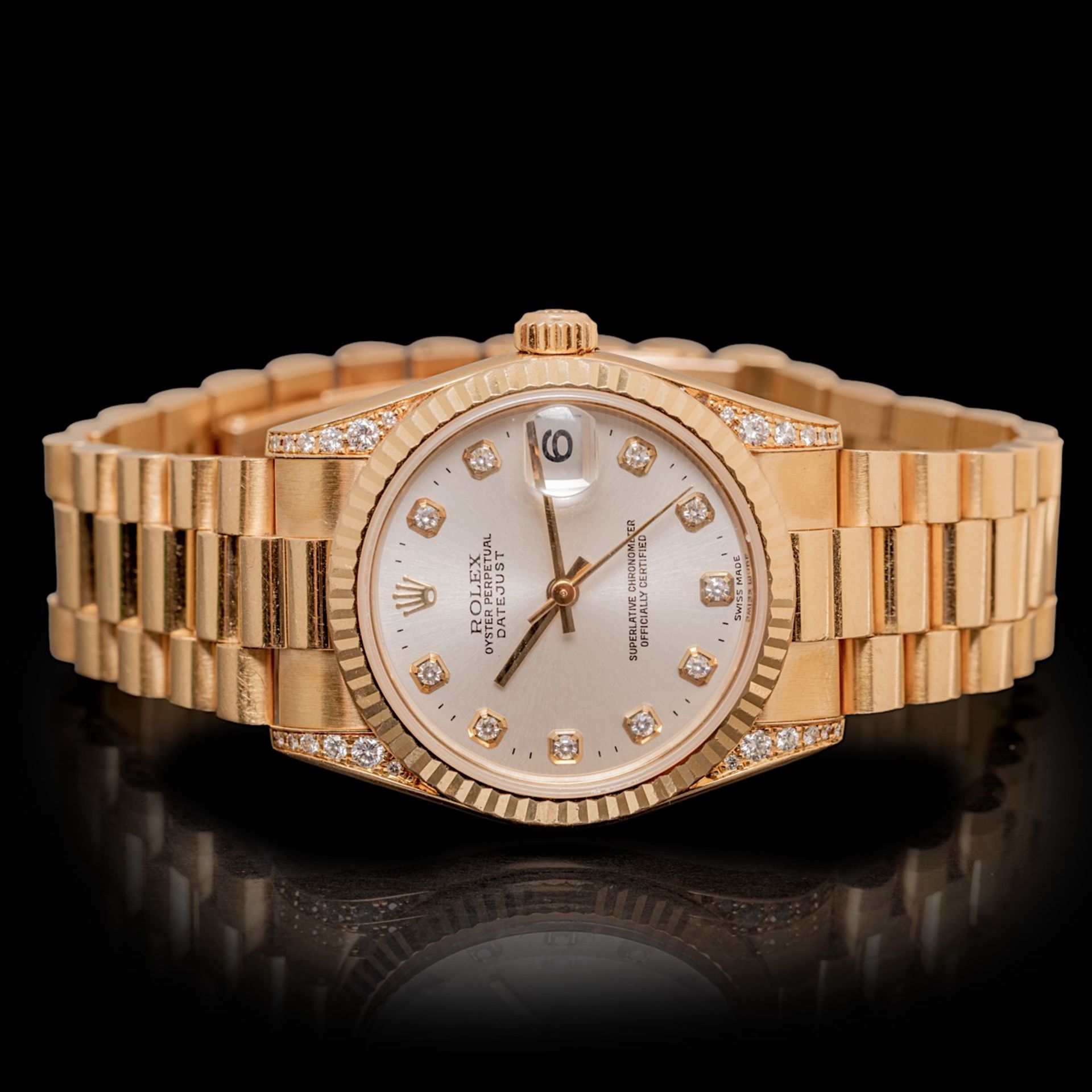A ladies 18CT Rolex Datejust 31 yellow gold and diamond watch - Image 2 of 14