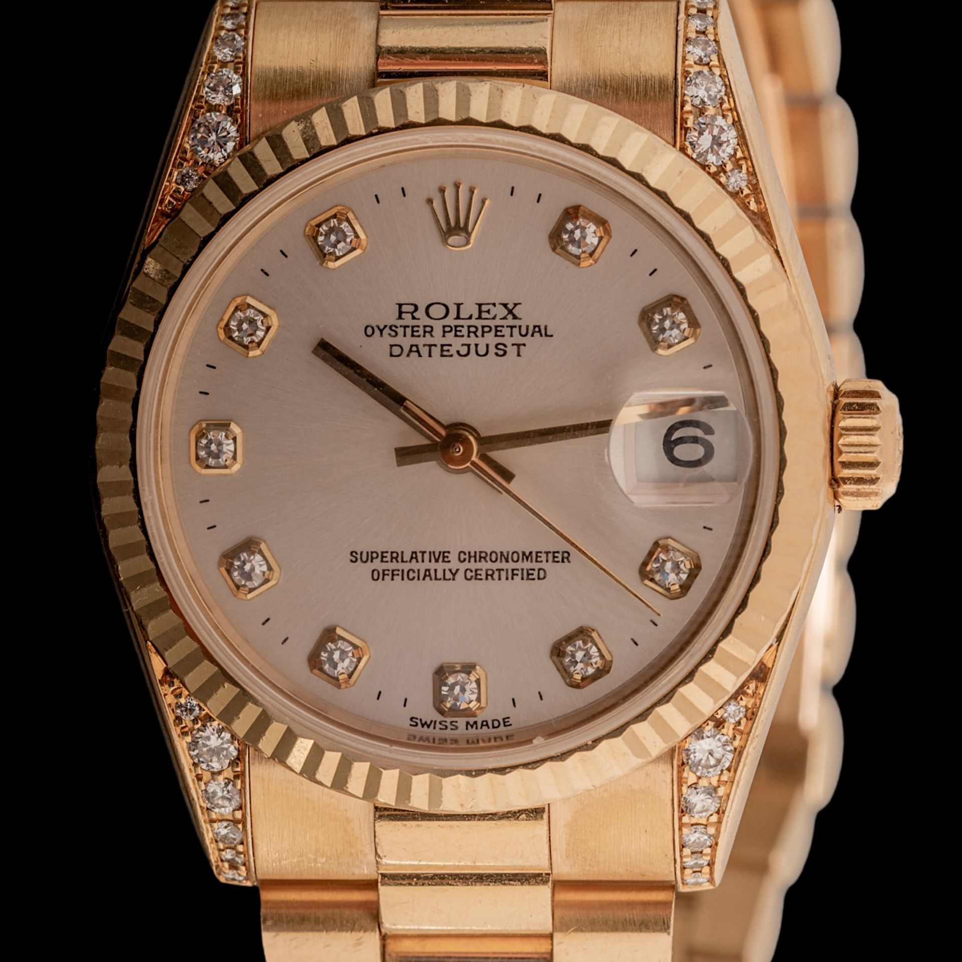 A ladies 18CT Rolex Datejust 31 yellow gold and diamond watch - Image 3 of 14