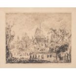 James Ensor (1860-1949), 'Village Fair at the Windmill' ('Kermesse au Moulin'), (1889), etching on s