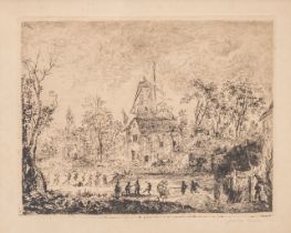 James Ensor (1860-1949), 'Village Fair at the Windmill' ('Kermesse au Moulin'), (1889), etching on s