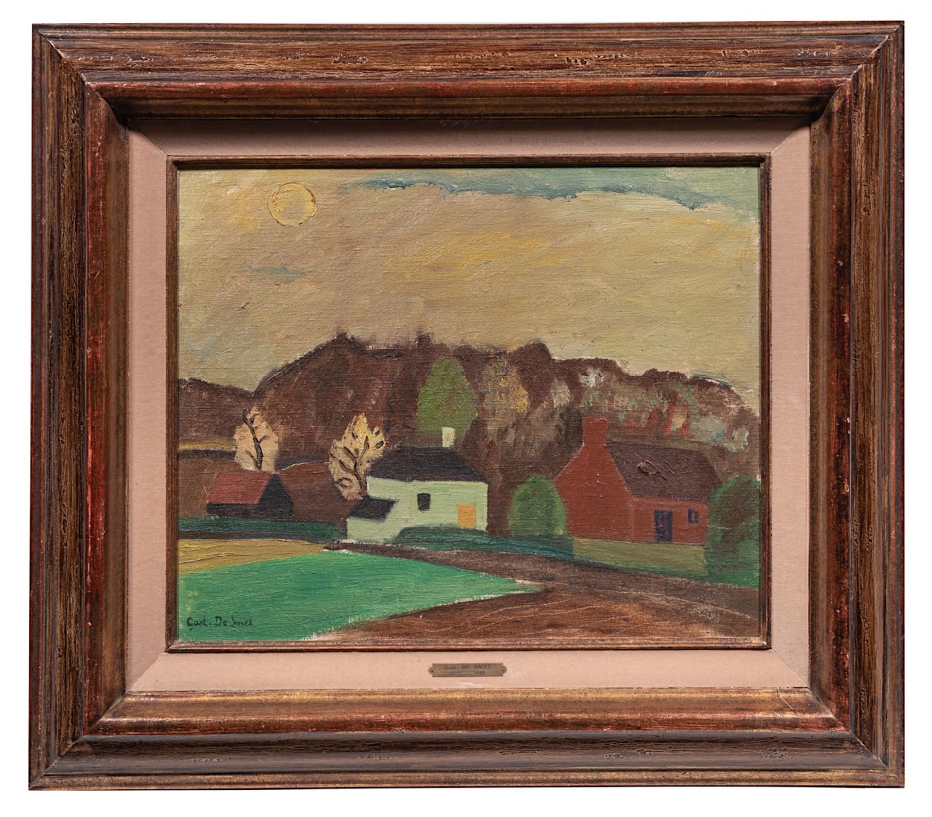 Gustave De Smet (1877-1943), 'Het Witte Huis', 1935, oil on canvas on panel 48 x 58 cm. (18.9 x 22.8 - Image 2 of 7