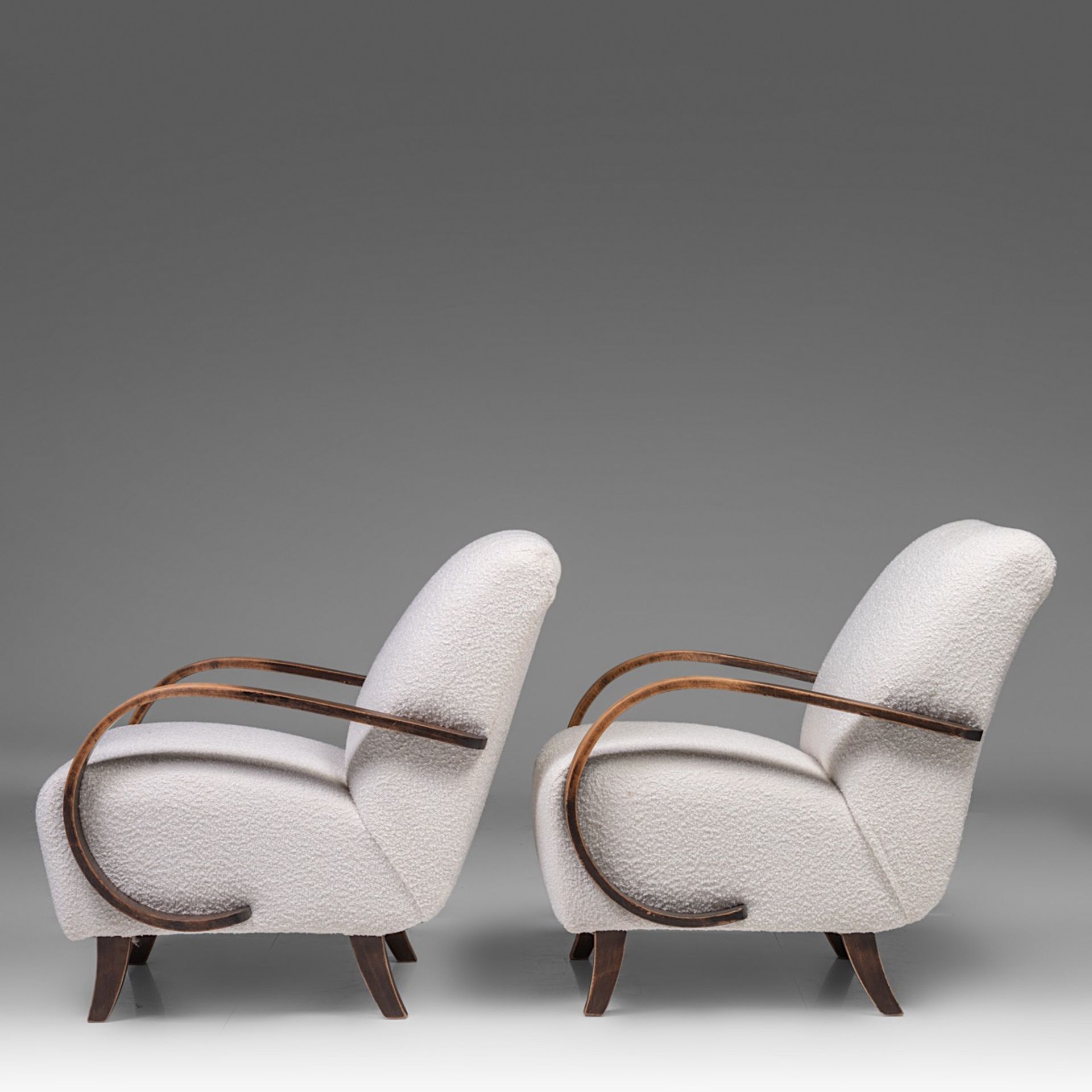 A pair of Mid-century Armchairs by Jindrich Halabala, 1950s 83 x 68 x 87 cm. (32.6 x 26.7 x 34 1/4 i - Image 4 of 13