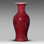 A Chinese sang-de-boeuf baluster vase, 19thC, H 55 cm