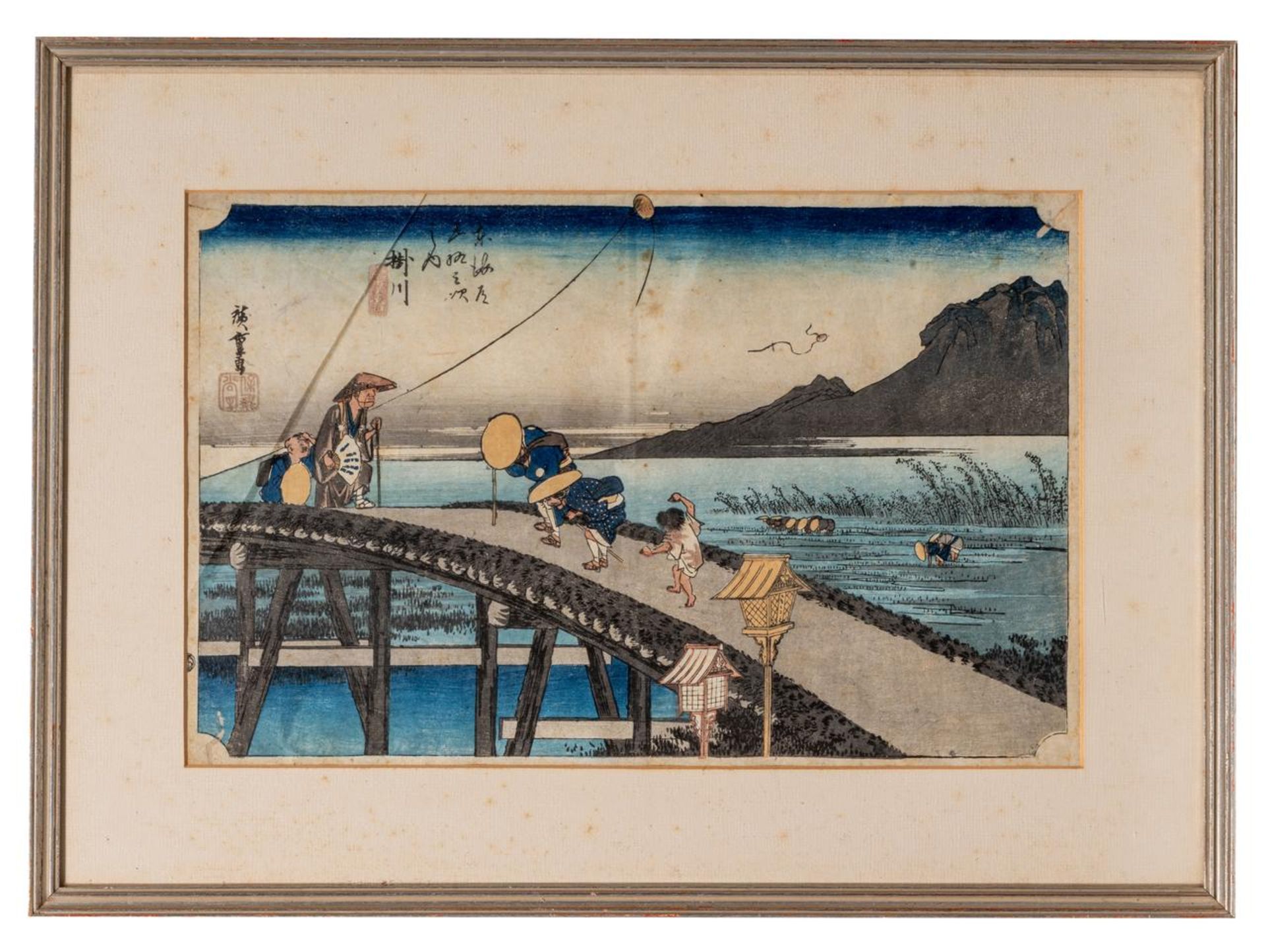 Four Japanese woodblock prints, of which two by Hiroshige - Bild 14 aus 32