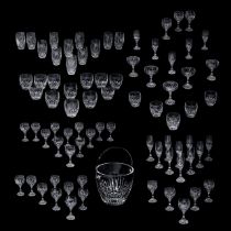 A rare Baccarat crystal Jupiter Pattern stemware service, Baccarat, France (82 pcs)