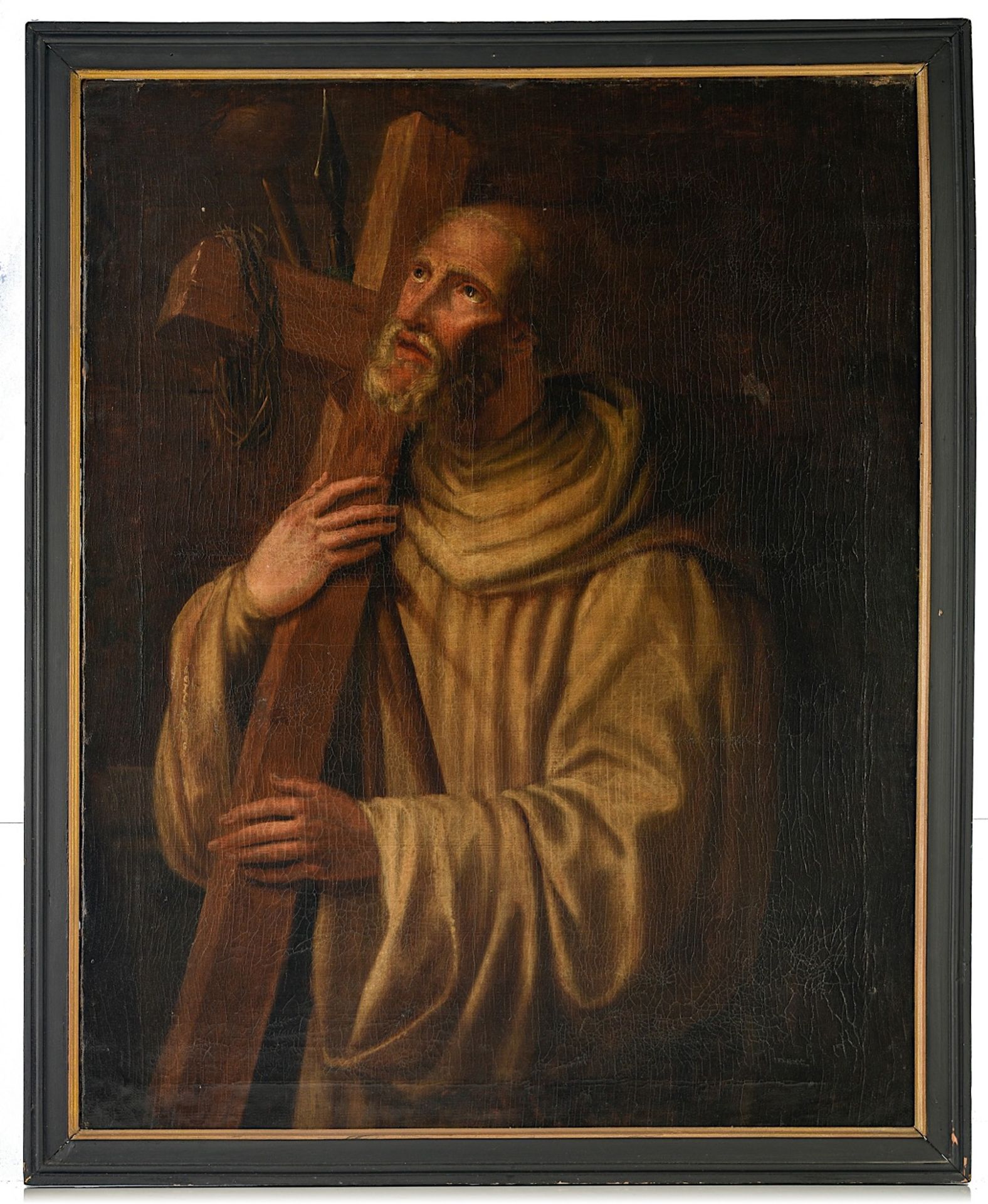 A Friar Minor depicted as a martyr, 17thC, oil on canvas, 80 x 100 cm - Image 2 of 9