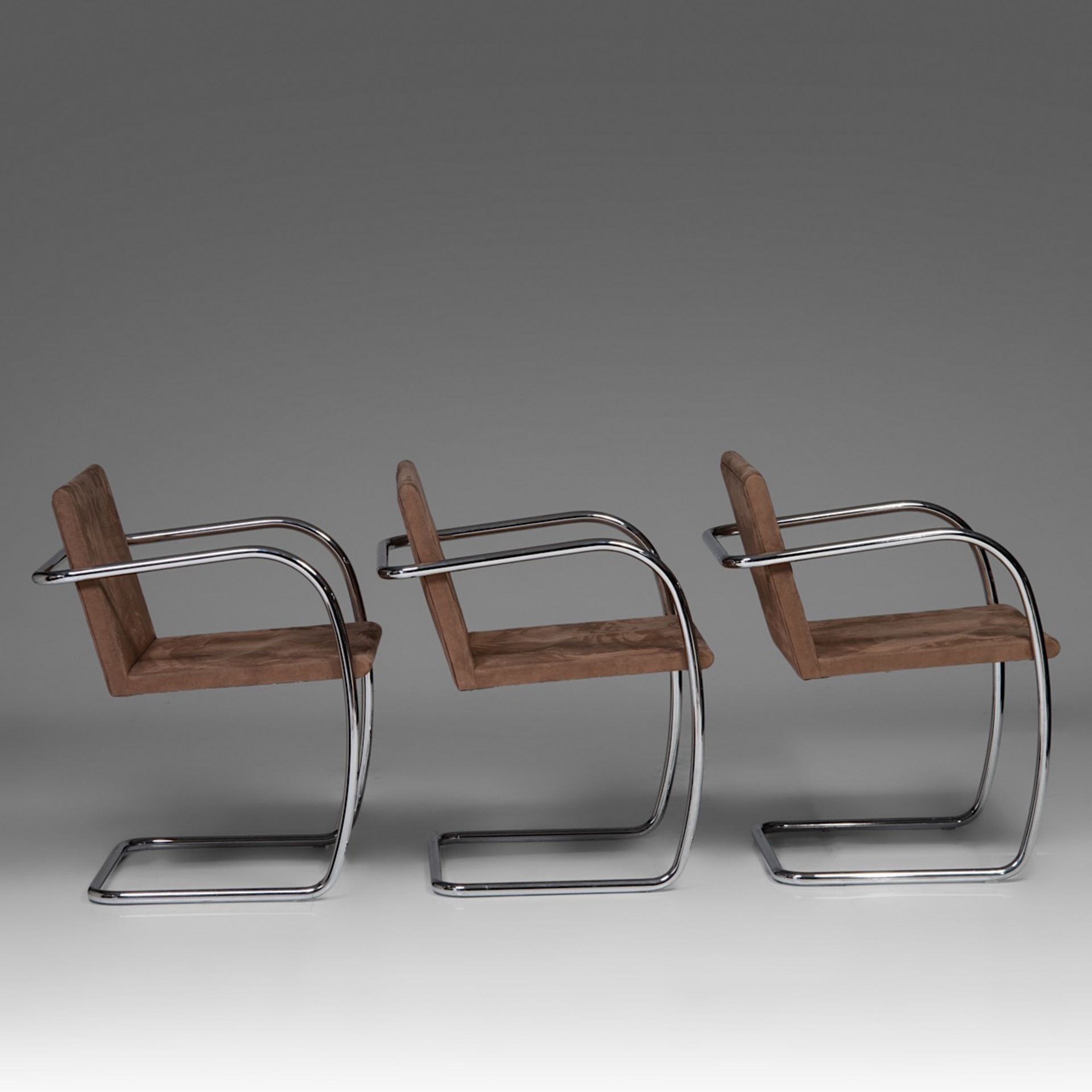 A set of 6 tubular Brno chairs by Ludwig Mies van der Rohe for Knoll, marked, H 78 - W 55 cm - Image 6 of 17
