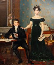 Mathieu Ignace Van Bree (1773-1839), full-length portrait of Guillaume Verbist and his second wife,