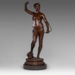 Alexandre Falguiere (1831-1900), Diana, patinated bronze, H 77,5 cm
