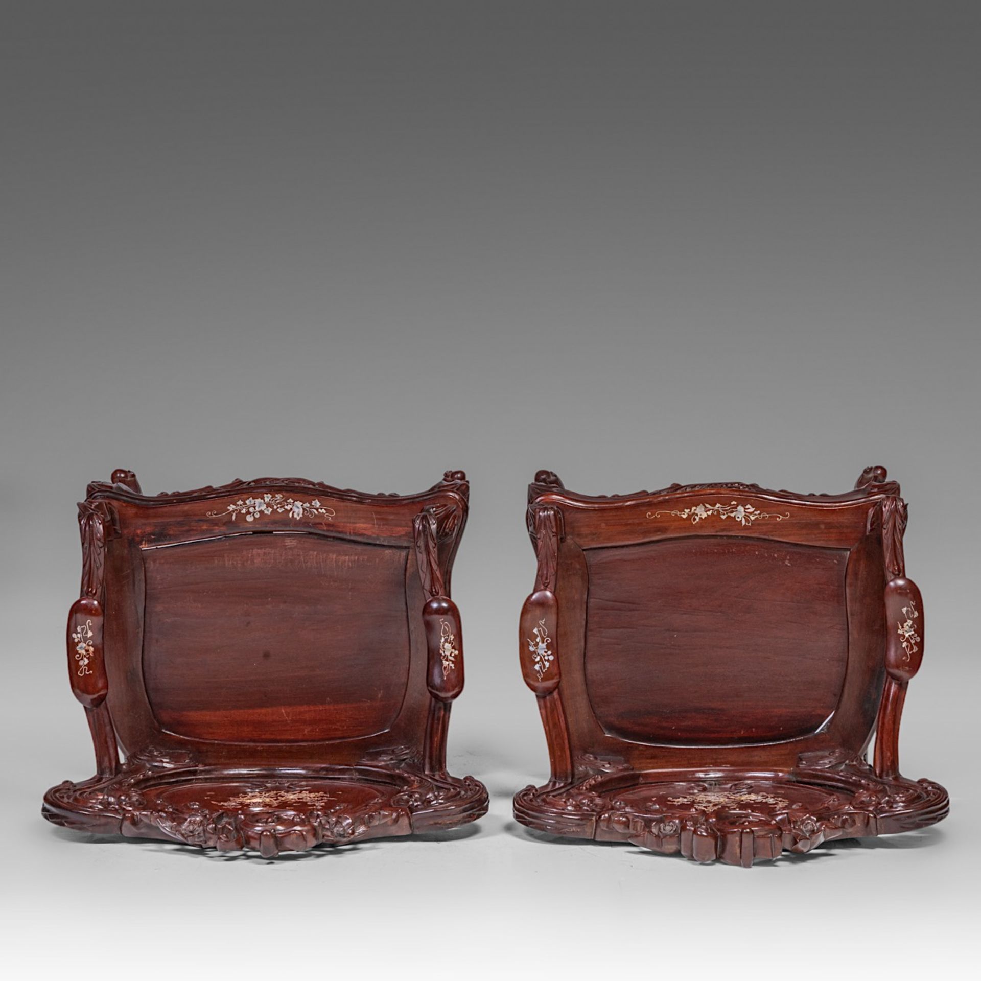 An Anglo-Chinese settee and two chairs, H settee 132 - H chair 108 cm - Image 11 of 24