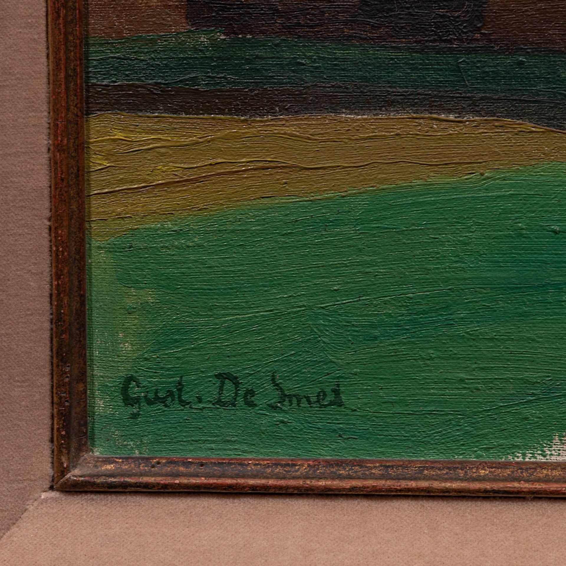 Gustave De Smet (1877-1943), 'Het Witte Huis', 1935, oil on canvas on panel 48 x 58 cm. (18.9 x 22.8 - Image 4 of 7