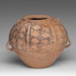 A Chinese Neolithic Yangshao/Majiayao culture painted pottery jar, Banshan-type, H 22 cm