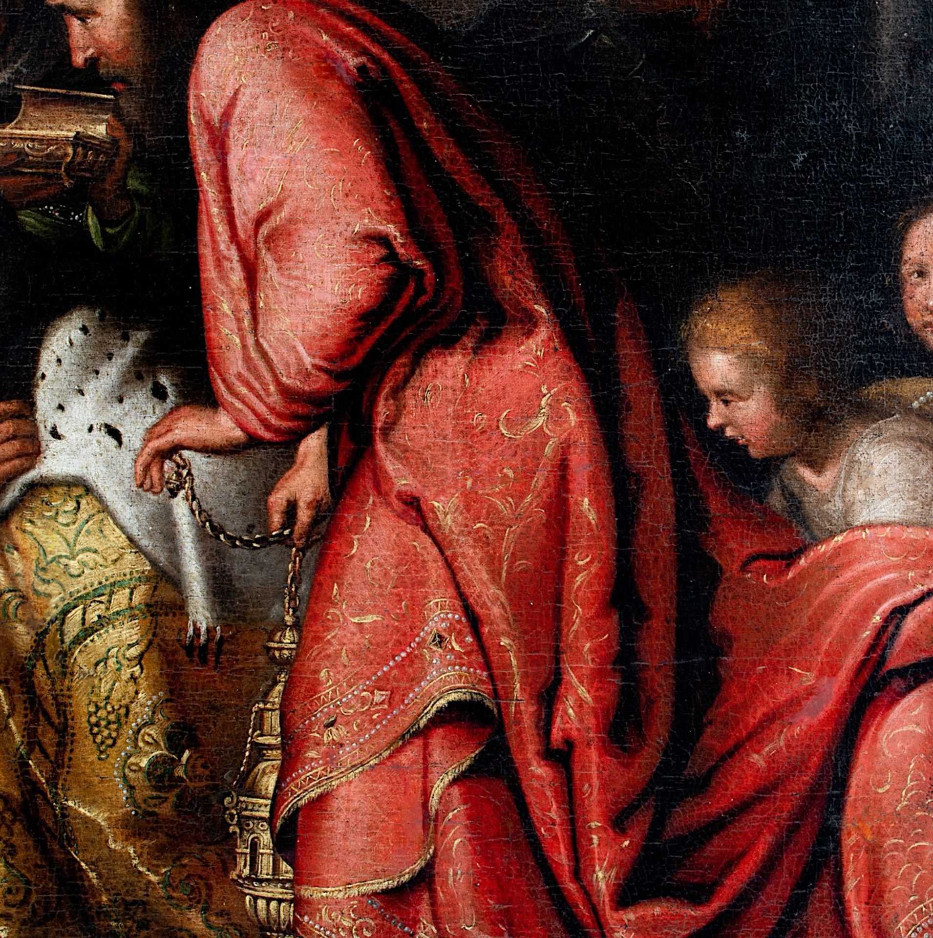 The adoration of the Magi, 17thC, oil on canvas, 102 x 129 cm - Image 6 of 7