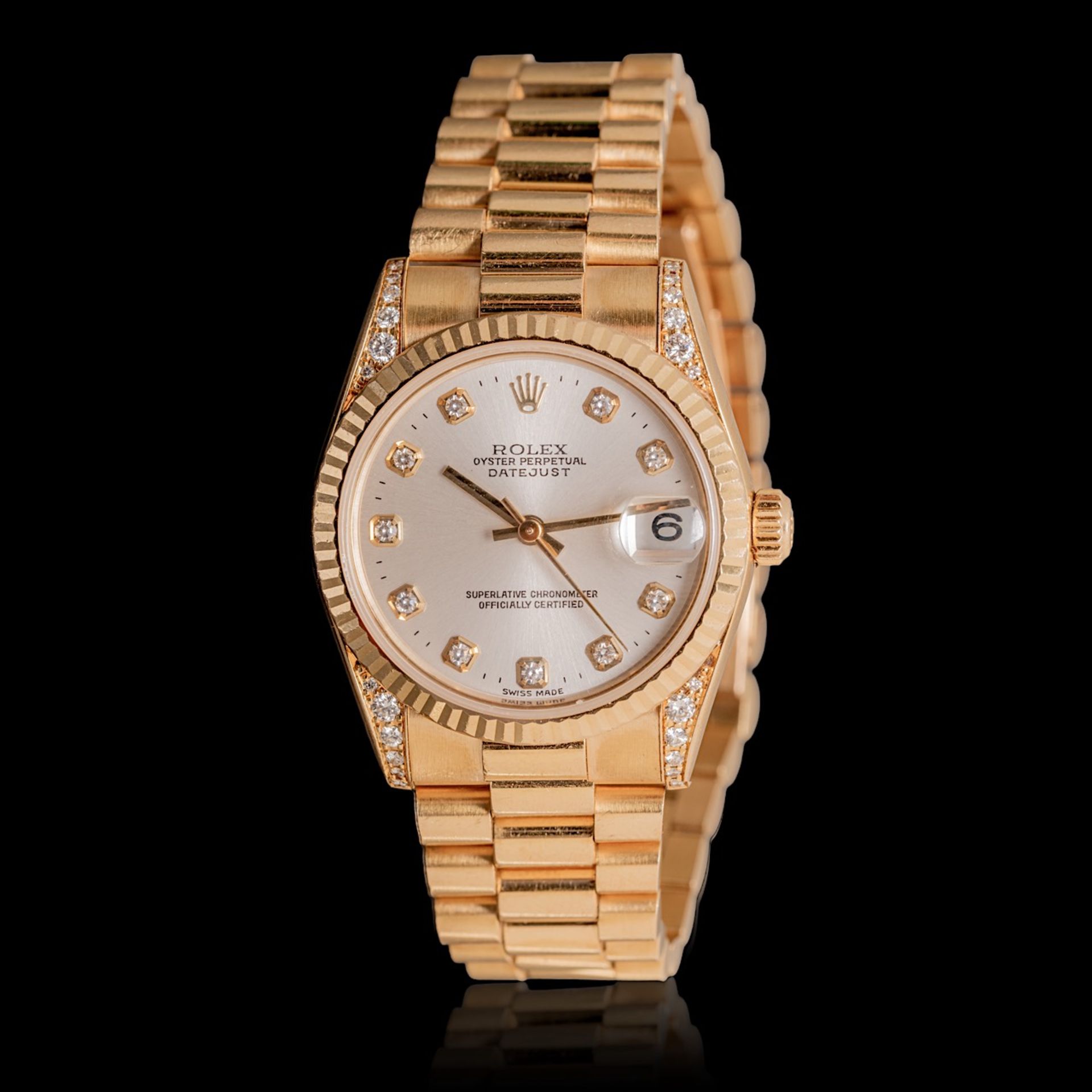 A ladies 18CT Rolex Datejust 31 yellow gold and diamond watch