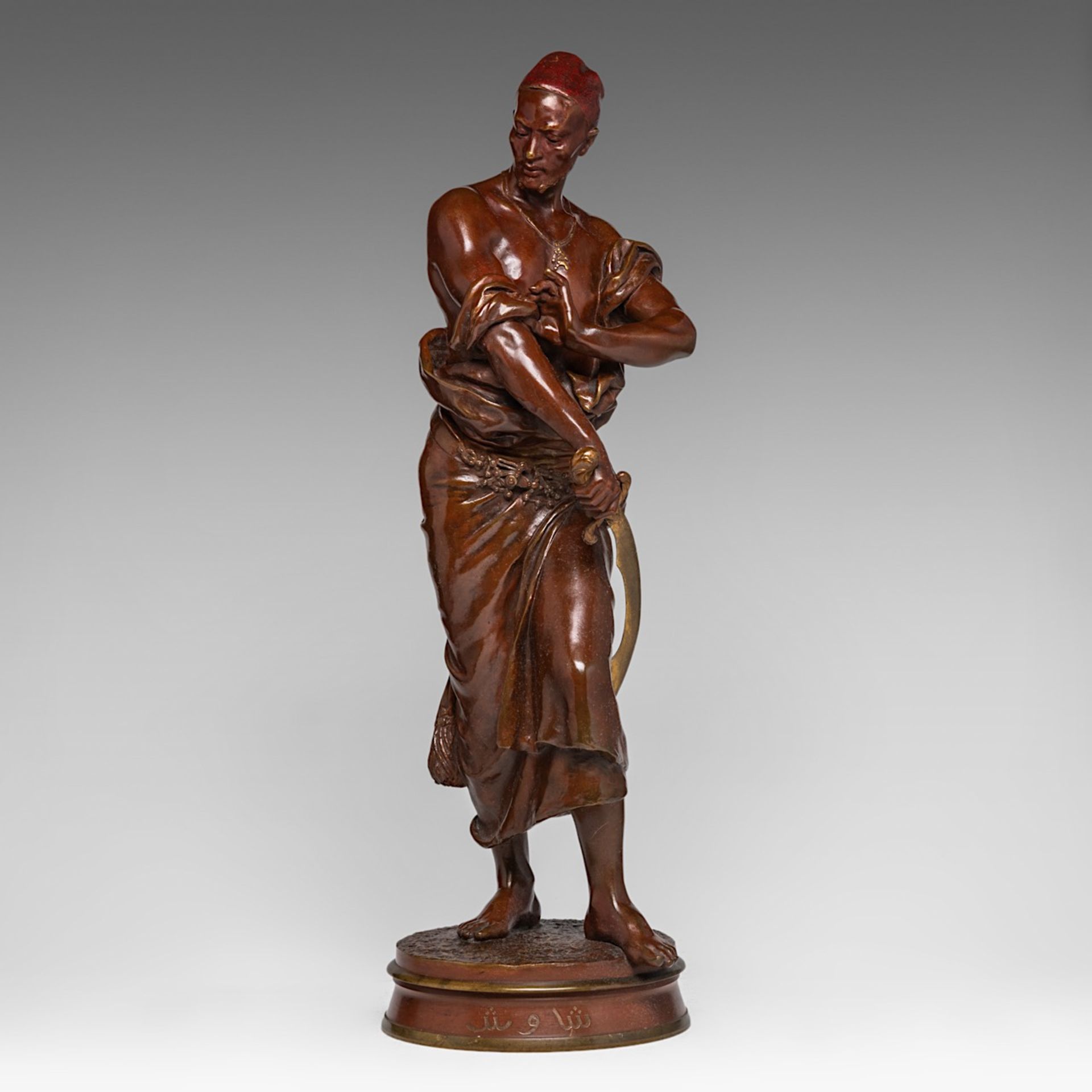 Georges-Charles Coudray (1862-1932), 'Le Gardien du Harem' brown patinated bronze, H 58 cm