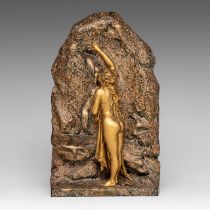 Lucien Charles Alliot (1877-1967), 'La Source', ca. 1910, gilt and patinated bronze, H 30 cm