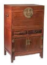 A Chinese assembled hardwood and elmwood trunk cabinet, Republic period, 93 x 65 cm - H 145 cm