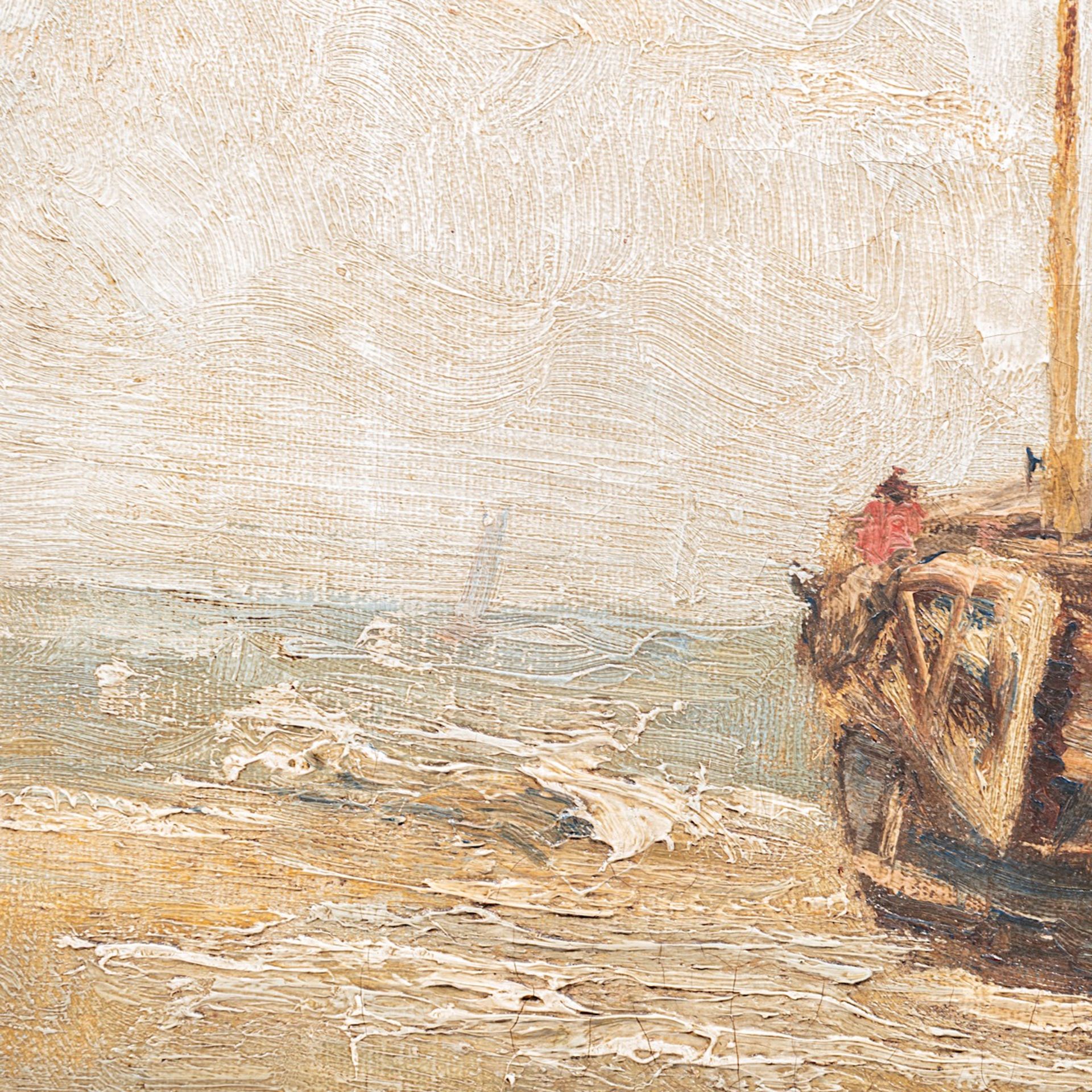 Valerius De Saedeleer (1867-1942), 'La barque a maree basse', 1890, oil on canvas 65 x 40 cm. (25.5 - Image 6 of 6