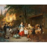 Adrien De Braekeleer (1818-1904), the market of Antwerp, 1867, oil on mahogany 73 x 90 cm. (28.7 x 3