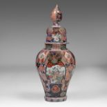 A Japanese Imari richly decorated vase and cover, Meiji period, Total H 83 cm
