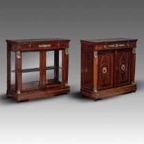 A pair of Empire-style cabinets, H 96 - W 100 - D 40 cm