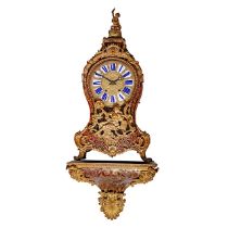 A Louis XV Boulle cartel clock, the movement signed 'B. Madelainy, a Paris', H 108 cm (total)