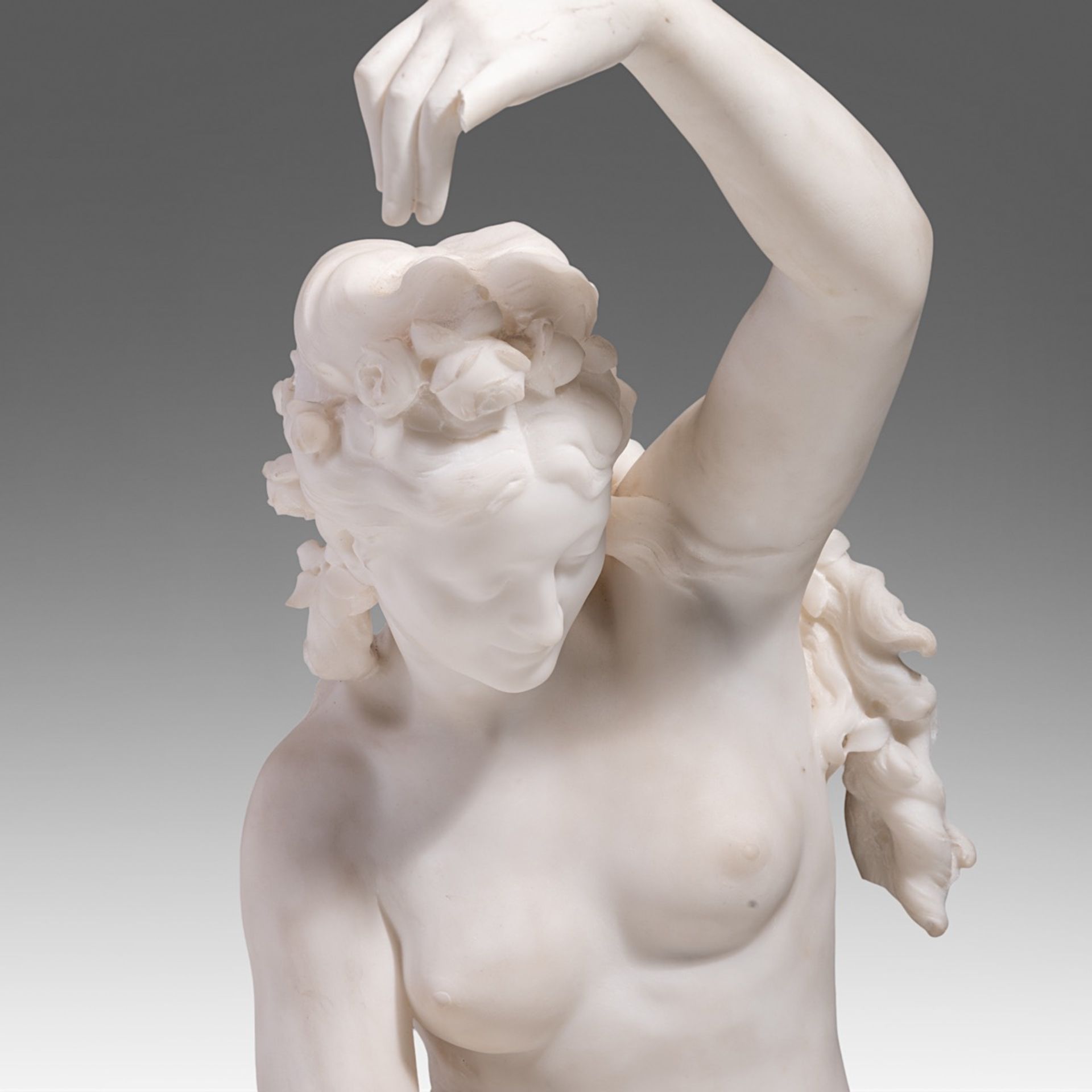 Emile Andre Boisseau (1842-1923), Venus and Amor, Carrara marble, H 99,5 cm - Image 7 of 9