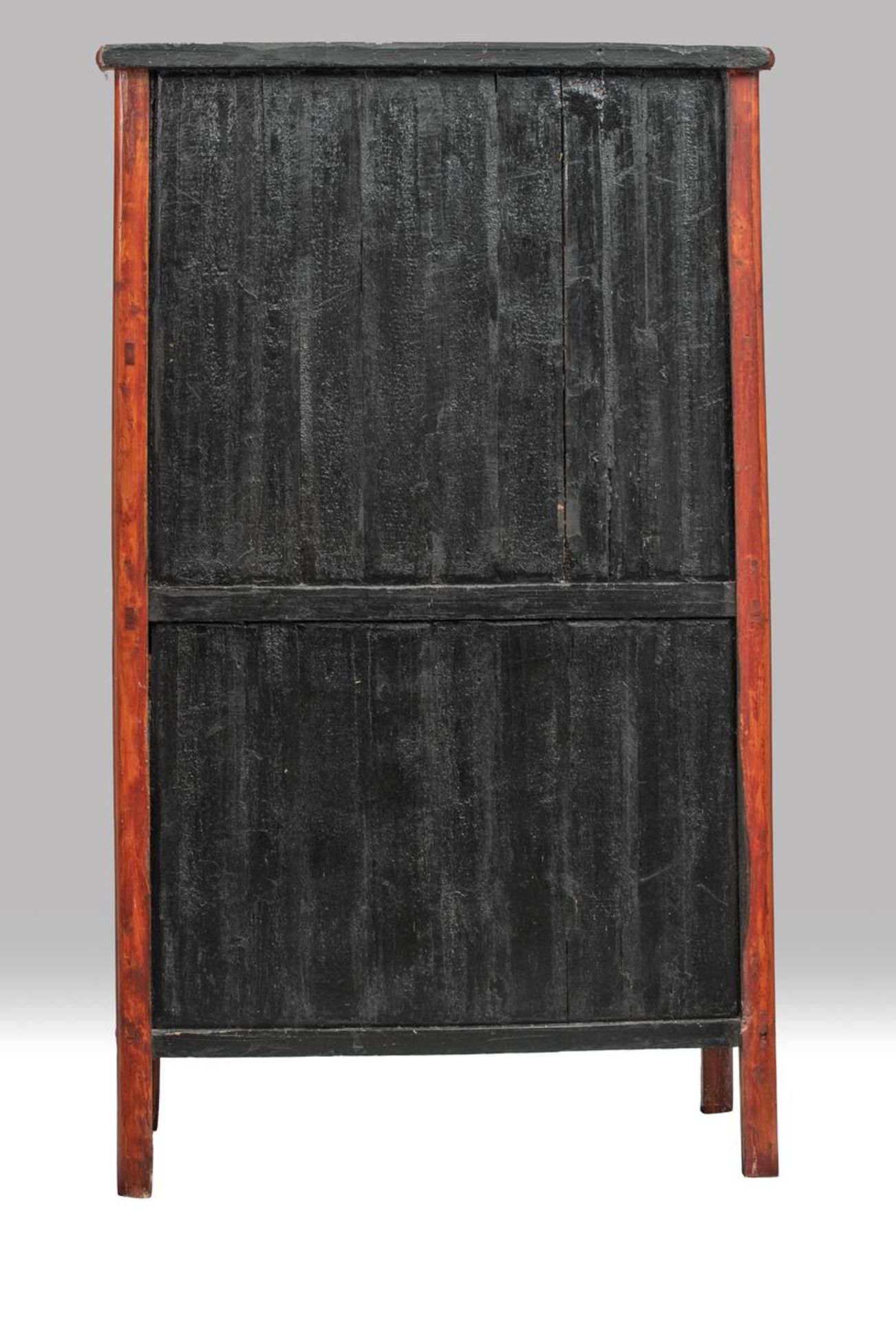 A Chinese Ming style hardwood round-corner cabinet, yuanjiaogui, H 188 - 55 x 110 cm - Image 6 of 7