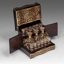 A Napoleon III Boulle 'Cave a Liqueur', H 27 - W 33 - D 26 cm