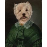 Thierry Poncelet (1946), the portrait of Lady Yorkshire terrier, oil on canvas 54 x 43.5 cm. (21.2 x