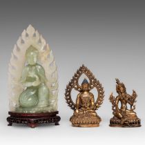 A small collection of Chinese Buddha figures, 19thC, Tallest H 25 cm