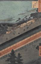 Hiroshige Utagawa, "The Hall of Thirty-Three Bays at Fukagawa", from the series "One Hundred Famous