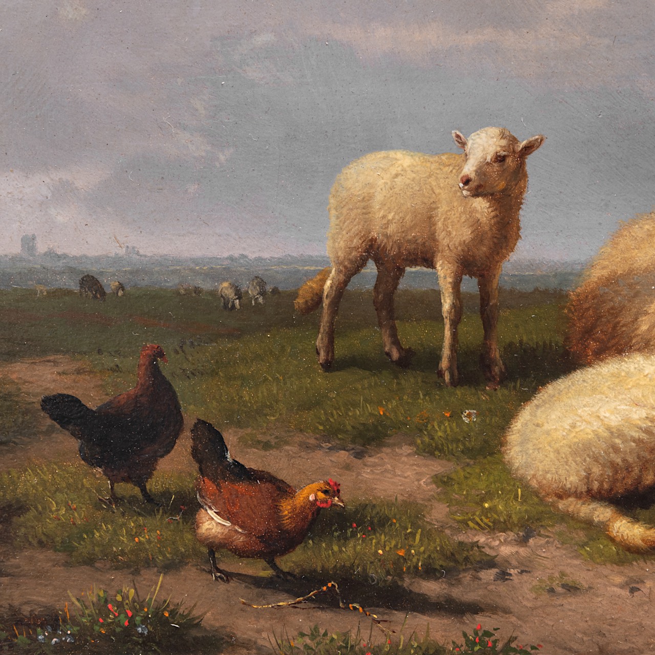Eugene Verboeckhoven (1798-1881), Sheep and her lambs in the meadow, 1874, oil on panel 23 x 32 cm. - Image 14 of 14