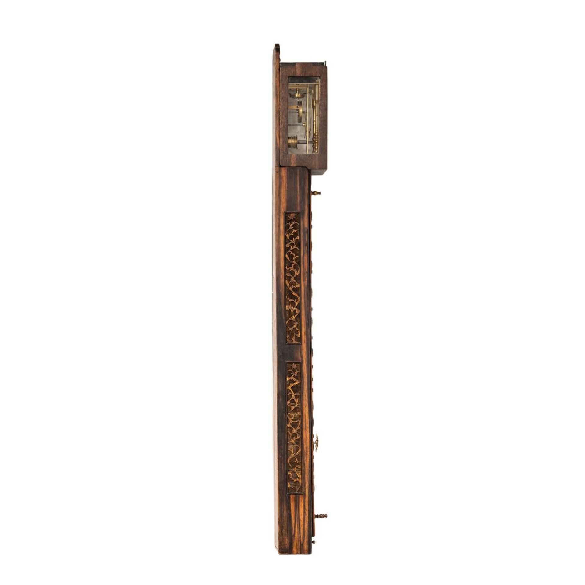 An elegant late Edo / 19thC Japanese Shaku-dokei Pillar Clock, H 70 - W 8,3 cm - Bild 5 aus 9