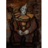 Floris Jespers (1889-1965), Harlequin with guitar, eglomise 80 x 60 cm. (31 1/2 x 23.6 in.), Frame: