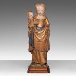 A so-called 'Poupee de Malines', a polychrome painted limewood Virgin and Child, 16thC, Mechelen - S