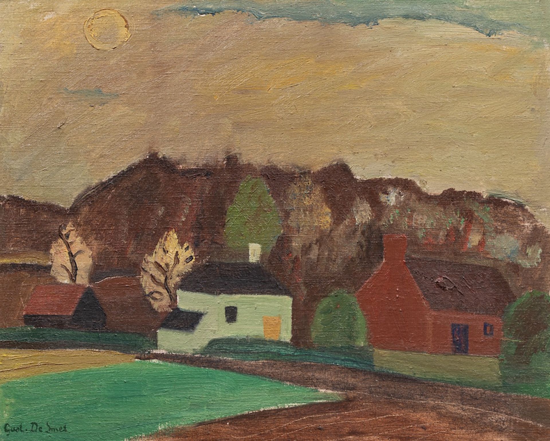 Gustave De Smet (1877-1943), 'Het Witte Huis', 1935, oil on canvas on panel 48 x 58 cm. (18.9 x 22.8