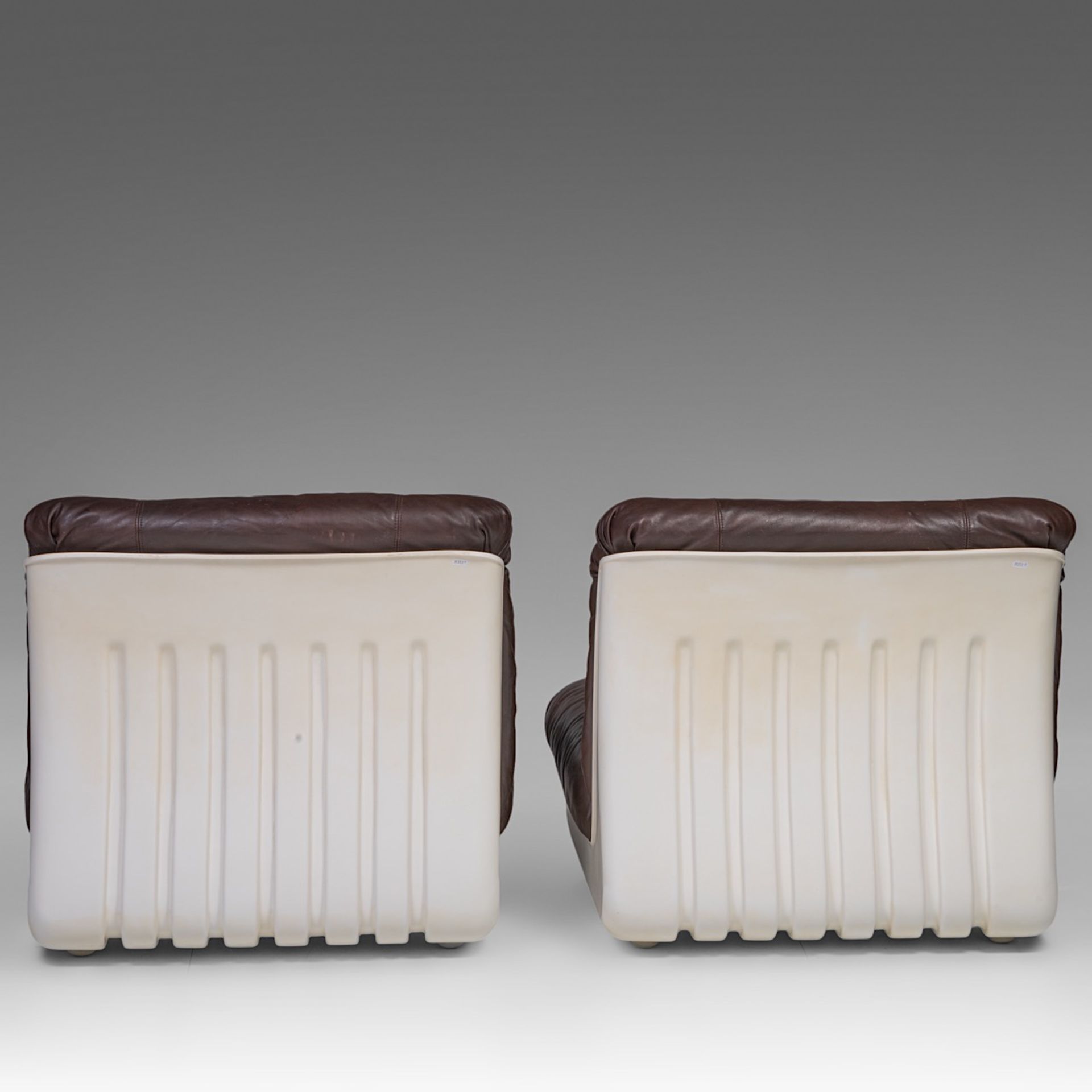A vintage pair of loacoda chairs by Waldmann, Golz en Schmidt, made by Durlet, Belgium 1972, H 73 - - Image 7 of 12
