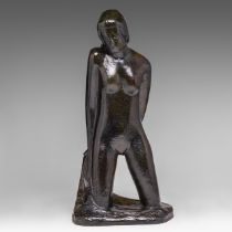 Jozef Cantre (1890-1957),'La Baigneuse', Ndeg 3/6, patinated bronze, H 55,5 cm