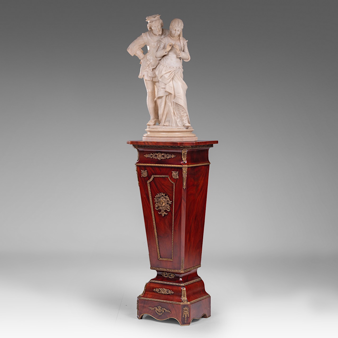 Pietro Bazzanti (c. 1823-1874), alabaster sculpture of two lovers, H 85 cm - Image 2 of 13