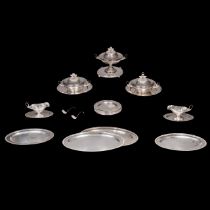 An imposing Empire-style silver table set, 915/000, H 13 - 30,5 cm, total weight: 17.714 g
