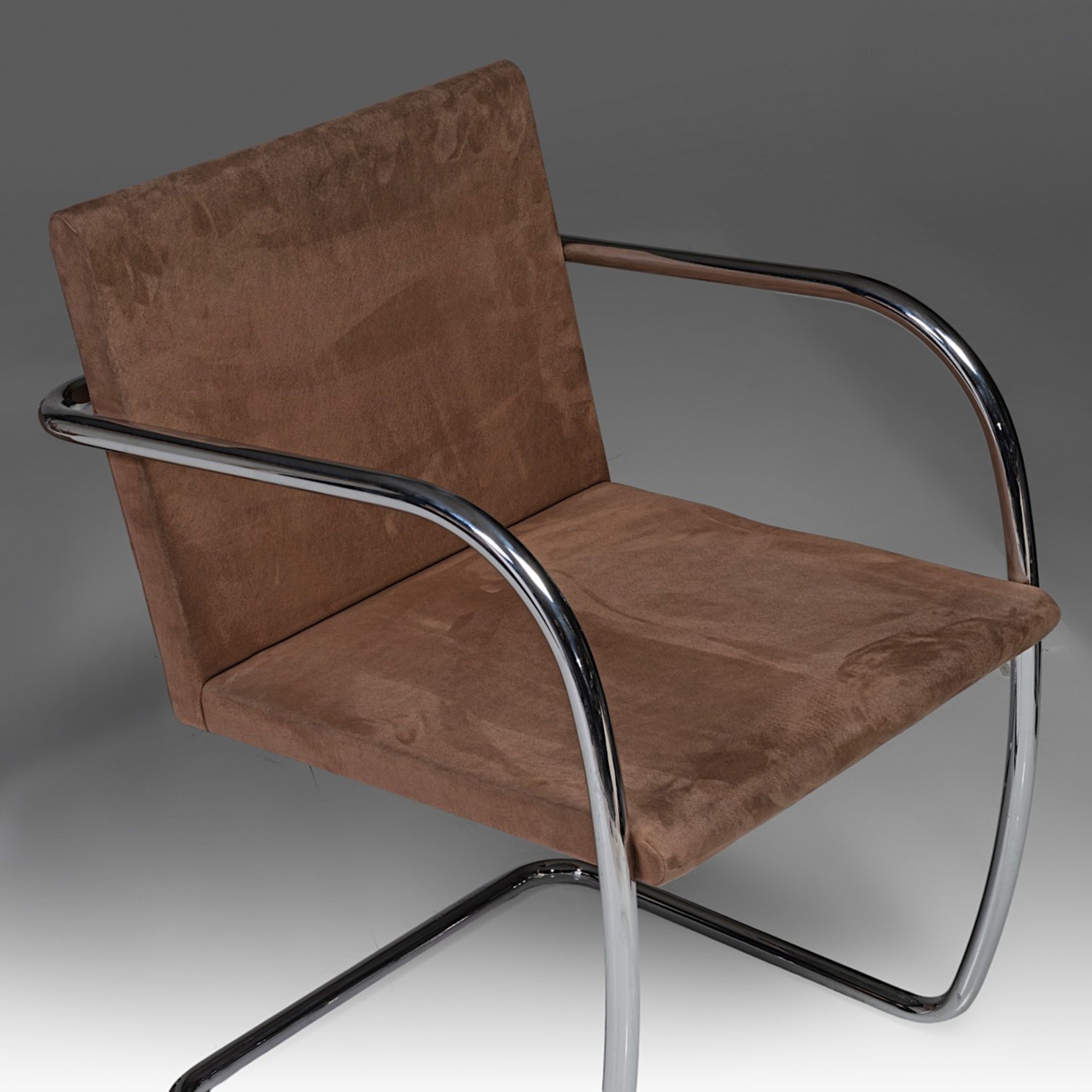 A set of 6 tubular Brno chairs by Ludwig Mies van der Rohe for Knoll, marked, H 78 - W 55 cm - Image 14 of 17