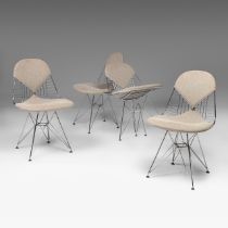 A set of 6 Eames 'Bikini' chairs for Vitra, with beige upholstery, H 84 - W 50 cm