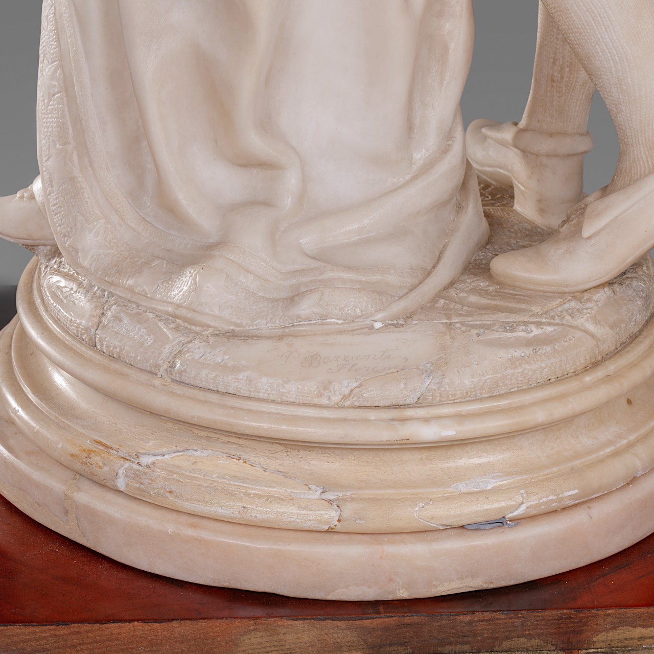 Pietro Bazzanti (c. 1823-1874), alabaster sculpture of two lovers, H 85 cm - Image 11 of 13