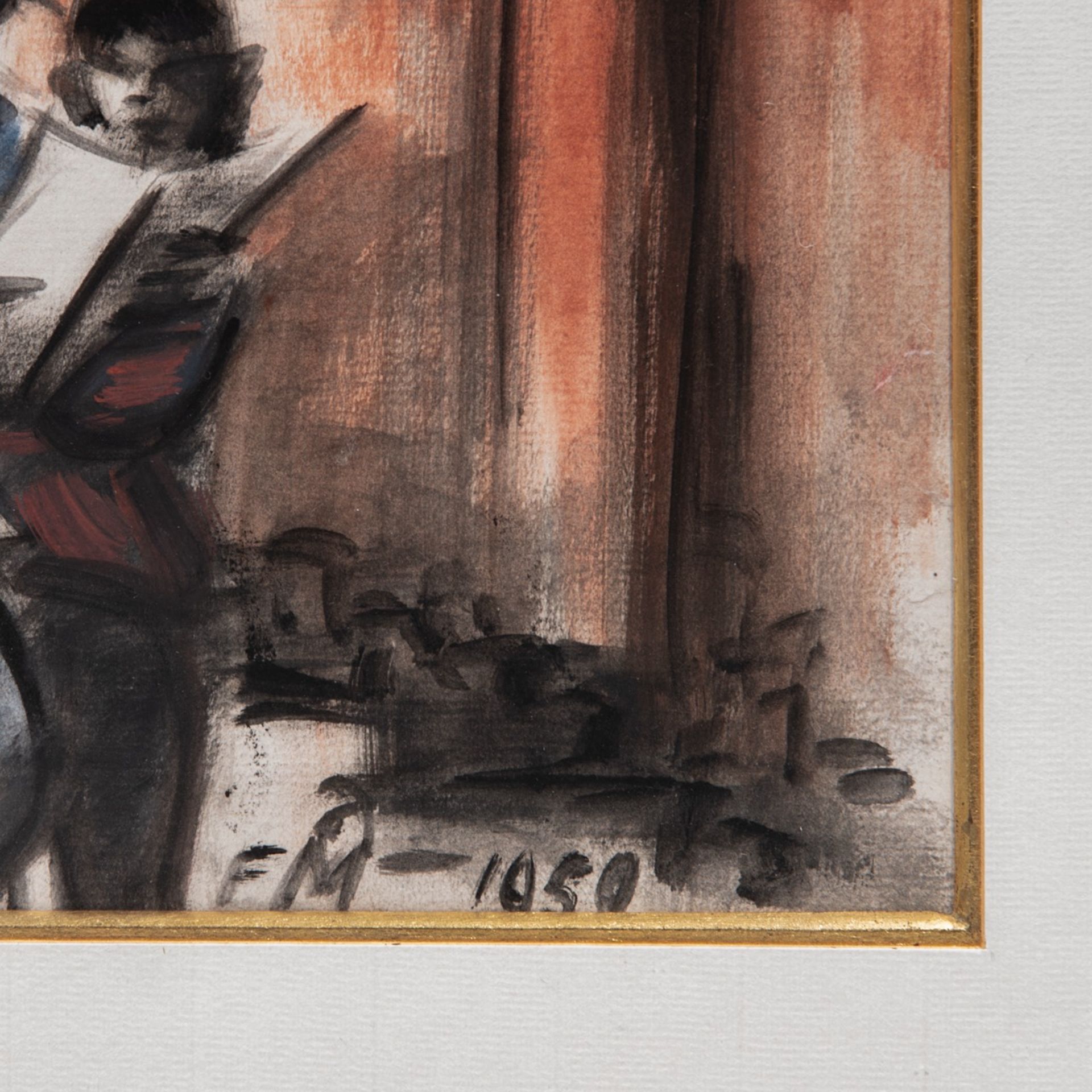 Frans Masereel (1889-1972), 'Pekin, Palais Imperial, un Lion de Bronze', 1959, oil on paper 49 x 62 - Image 4 of 8