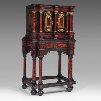 A Baroque style Antwerp cabinet-on-stand, 19thC, H 166 cm - D 69 cm - W 94 cm