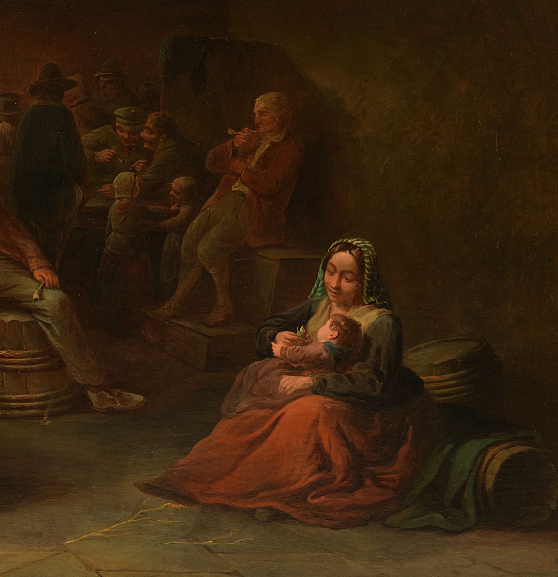Felix Van den Eycken (19thC), a genre scene in the inn, oil on canvas 56 x 73 cm. (22.0 x 28.7 in.), - Image 14 of 16