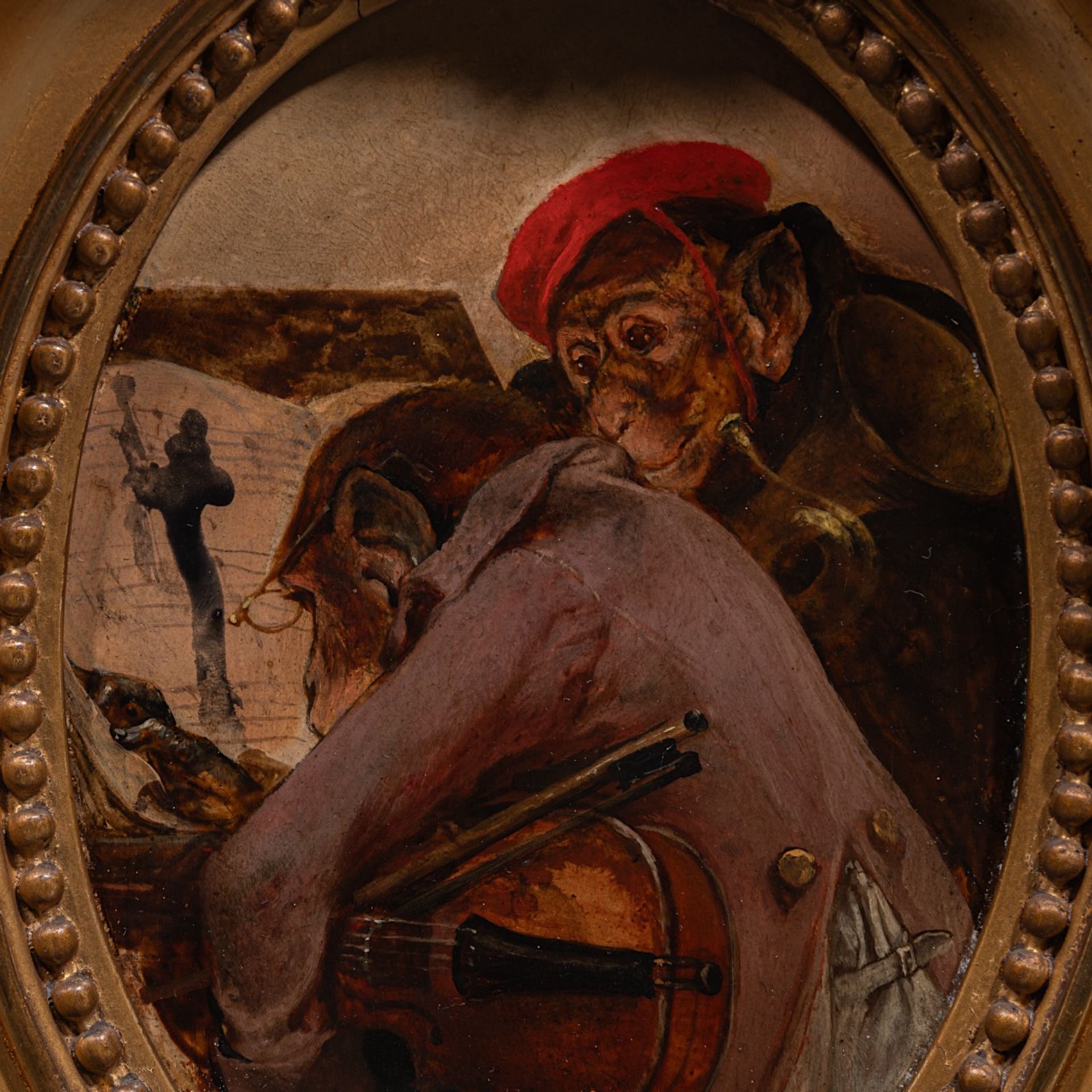 Charles Verlat (1824-1890), 'Symphonie flamande', oil on panel 14 x 11 cm. (5.5 x 4.3 in.) - Image 4 of 13