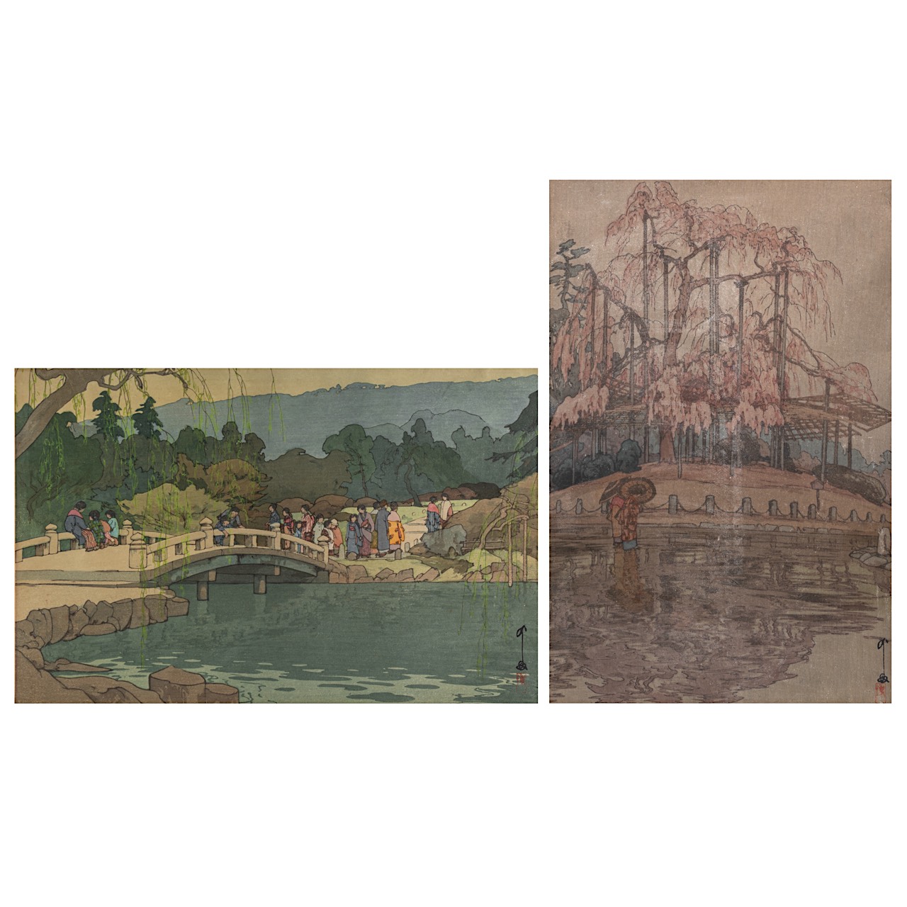 Two shin hanga prints by Hiroshi Yoshida (1876-1950), framed 52 x 38 / 43,5 x 53,5 cm - Image 8 of 14