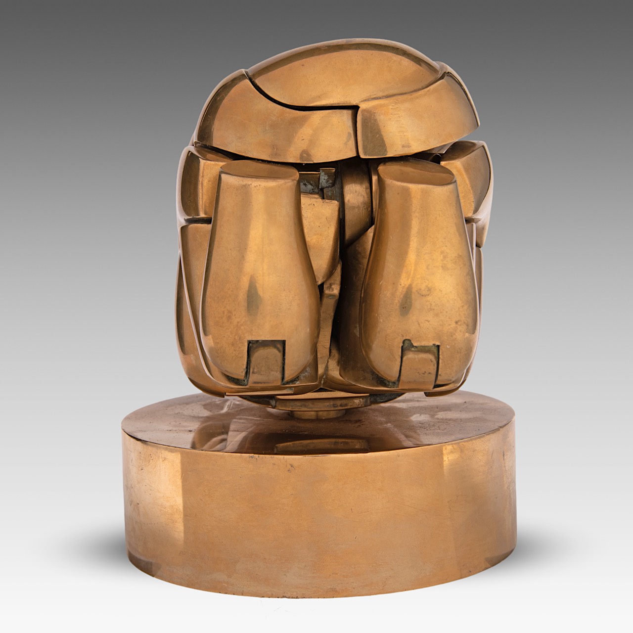 Miguel Berrocal (1933-2006), 'Romeo and Juliet', 1966, Ndeg1, polished brass, H 15 - W 20 cm - Image 6 of 12